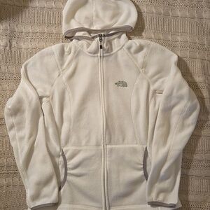 The North Face White Hooded Full-Zip Fleece Jacket